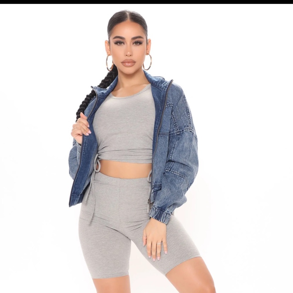 Jean bomber jacket